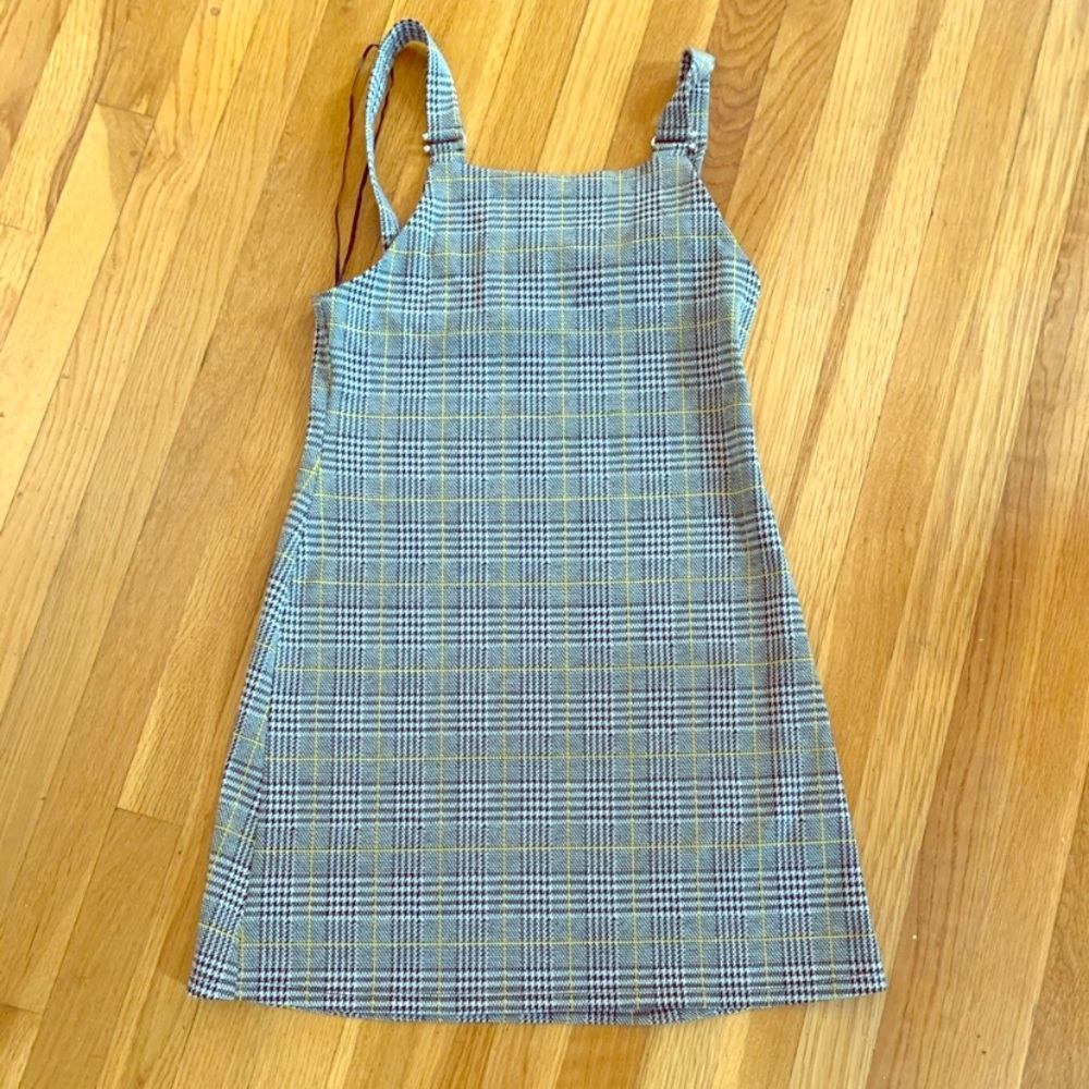 👗 Primark Grey and Yellow Plaid Dress Size 6 👗